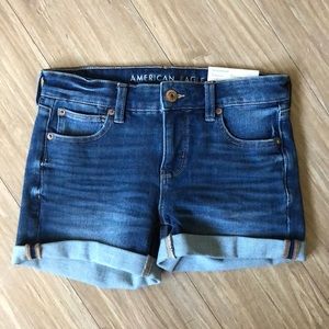American Eagle blue jean midi shorts, size 4.